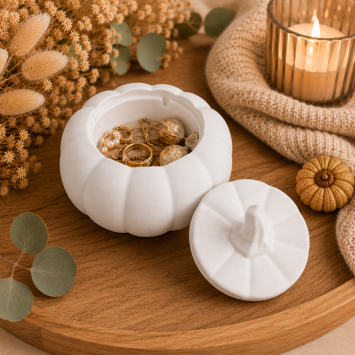 Kürbisdose mit Deckel aus Raysin | Herbstdeko | Schmuckdose | Aufbewahrungsdose | Geschenkidee | Handmade | Pumpkin Box