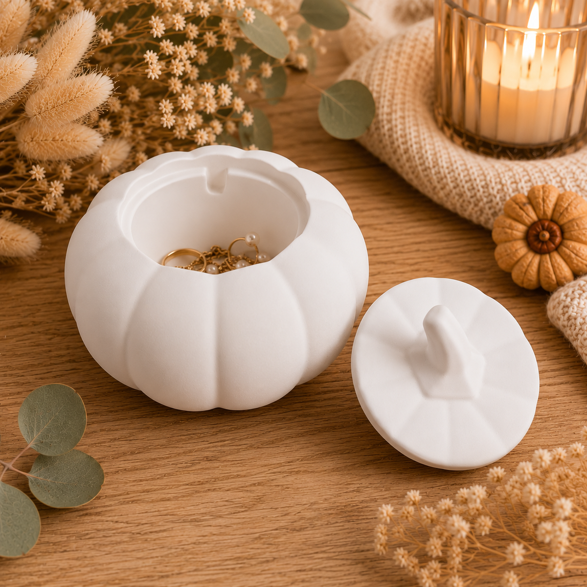 Kürbisdose mit Deckel aus Raysin | Herbstdeko | Schmuckdose | Aufbewahrungsdose | Geschenkidee | Handmade | Pumpkin Box