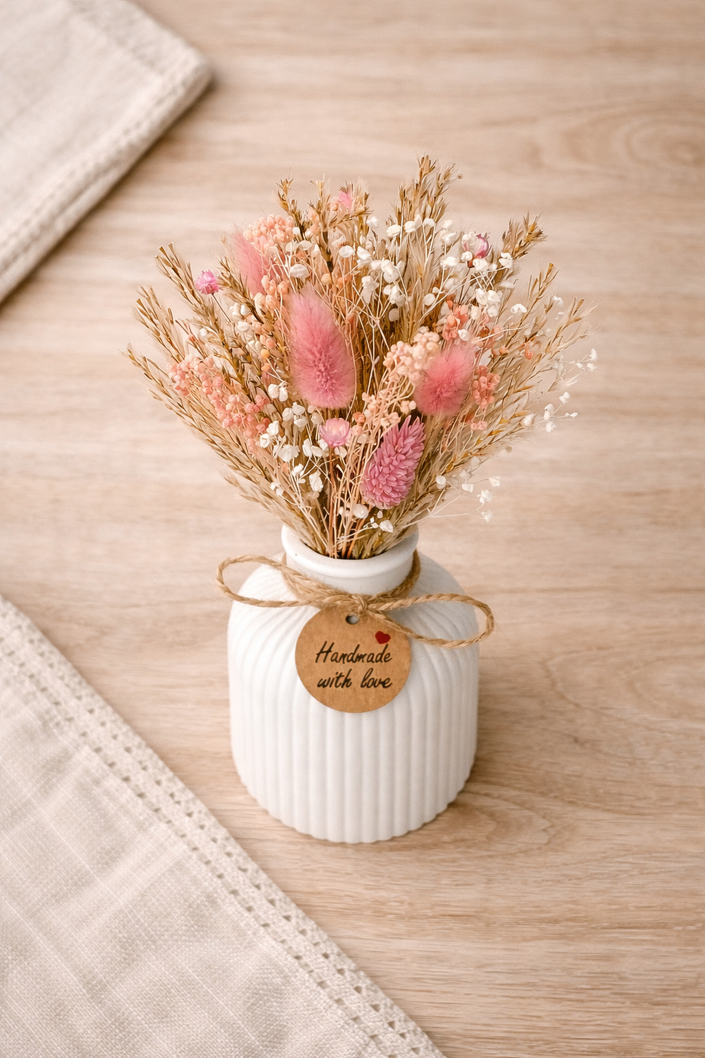 Trockenblumenstrauß Rosa | Kleiner Boho Blumenstrauß | Dried Flower Bouquet | Geschenkidee | Tischdeko | Handmade Trockenblumen