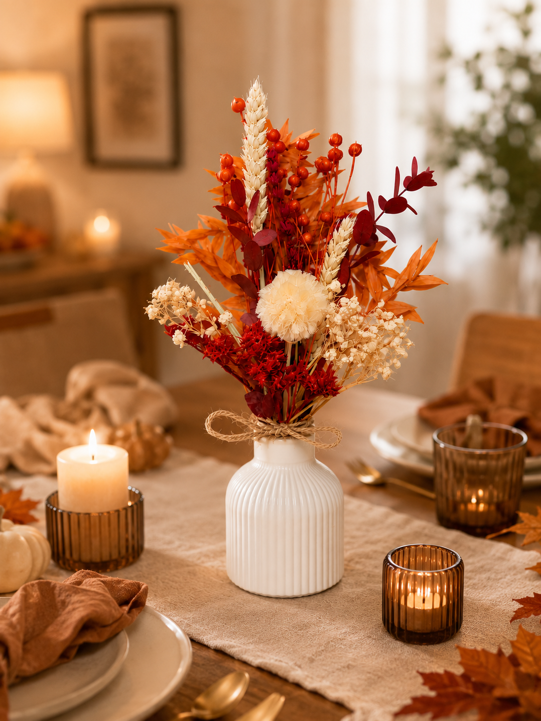 Herbstdeko | Tischdeko Herbst | Trockenblumenstrauß herbstlich | herbstliche deko | Herbstblumen