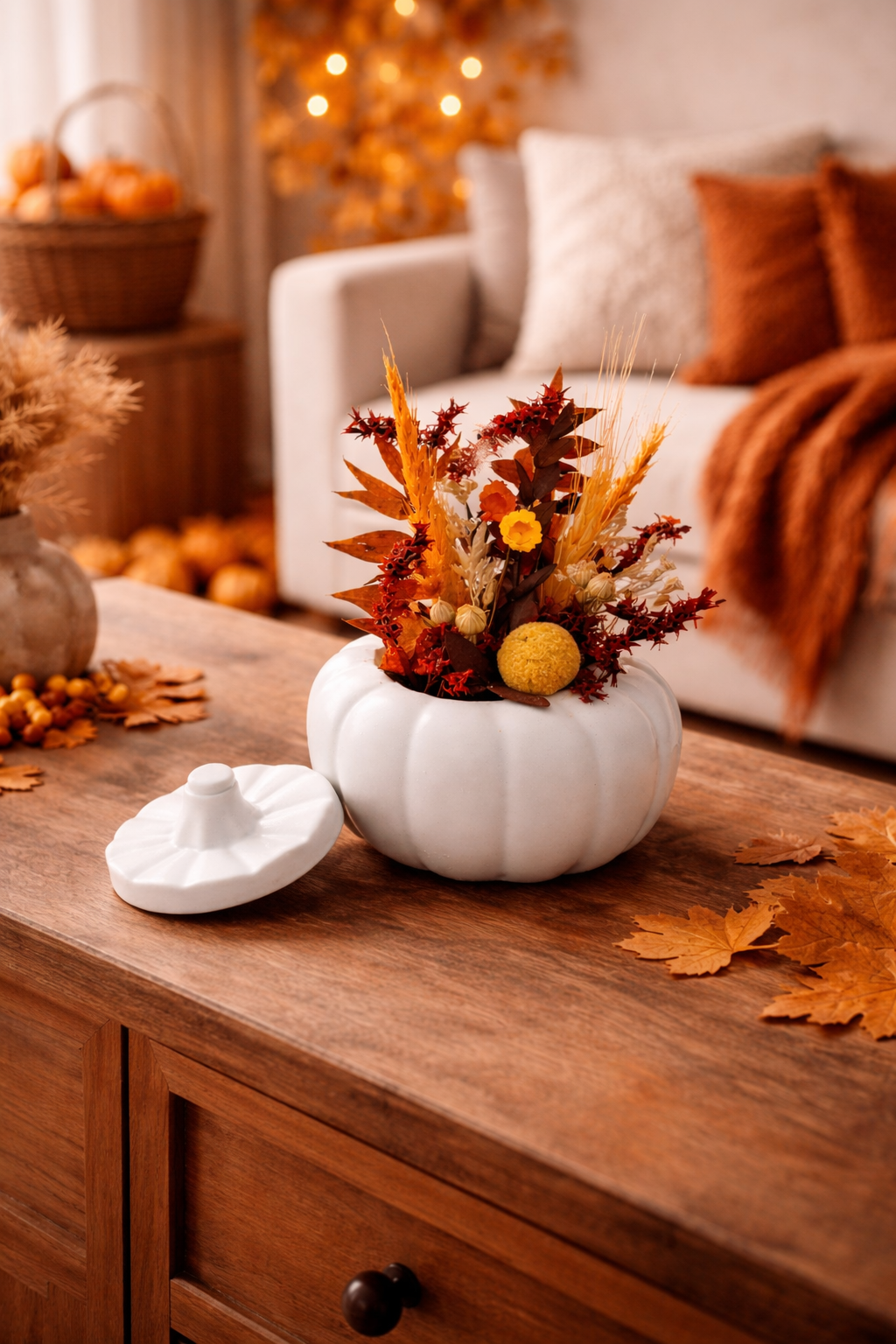 herbstliches Trockenblumengesteck | Tischgesteck Herbst | Herbst deko | Tischdeko Herbst