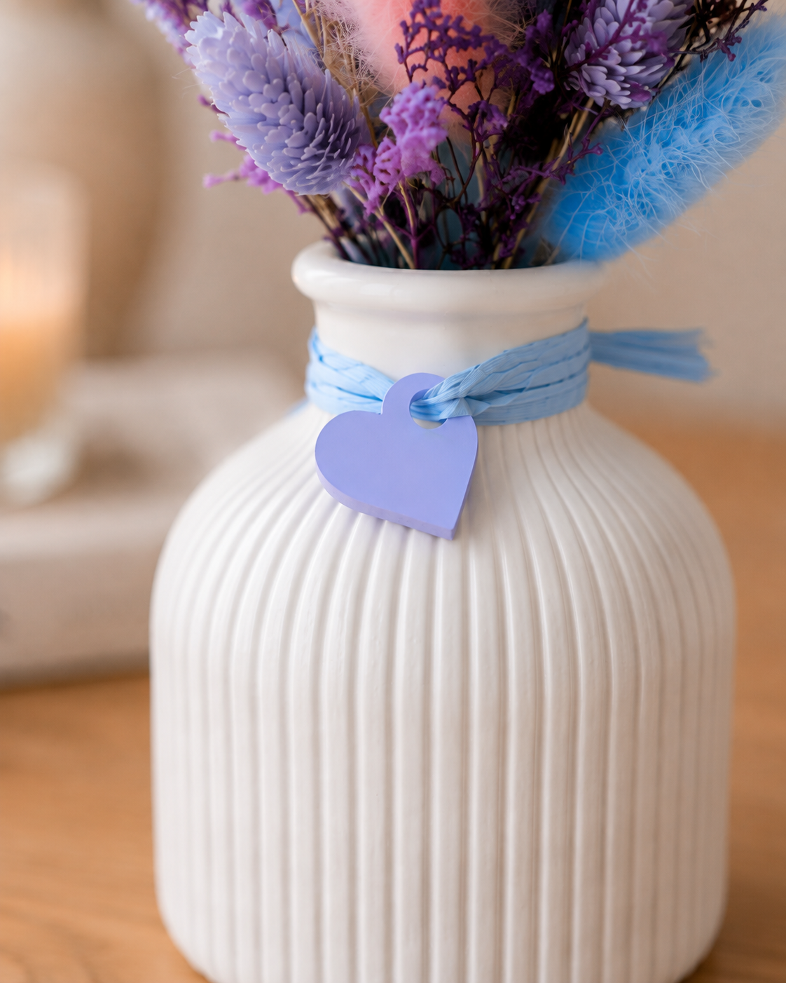 Trockenblumen Strauß in lila | Tischdeko Hochzeit | Strauß Tisch | Trockenblumen lila