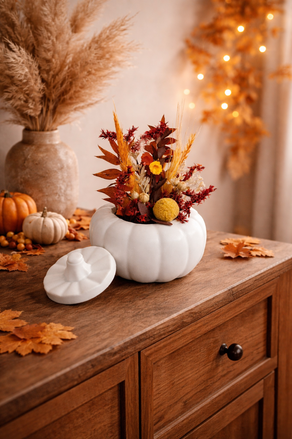 herbstliches Trockenblumengesteck | Tischgesteck Herbst | Herbst deko | Tischdeko Herbst