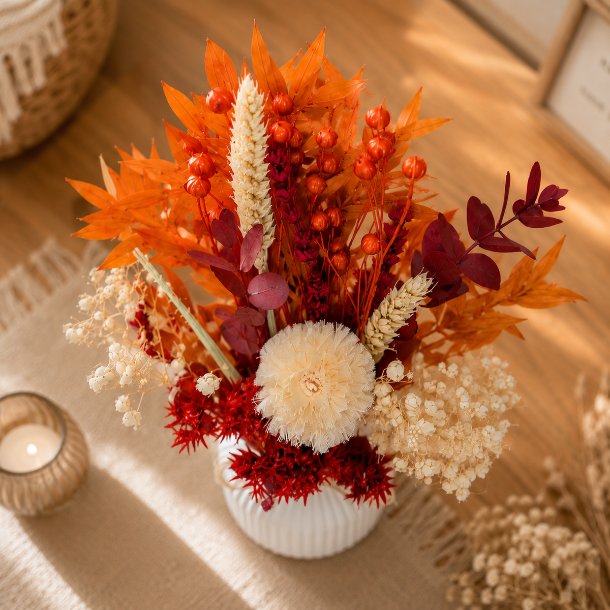Herbstdeko | Tischdeko Herbst | Trockenblumenstrauß herbstlich | herbstliche deko | Herbstblumen