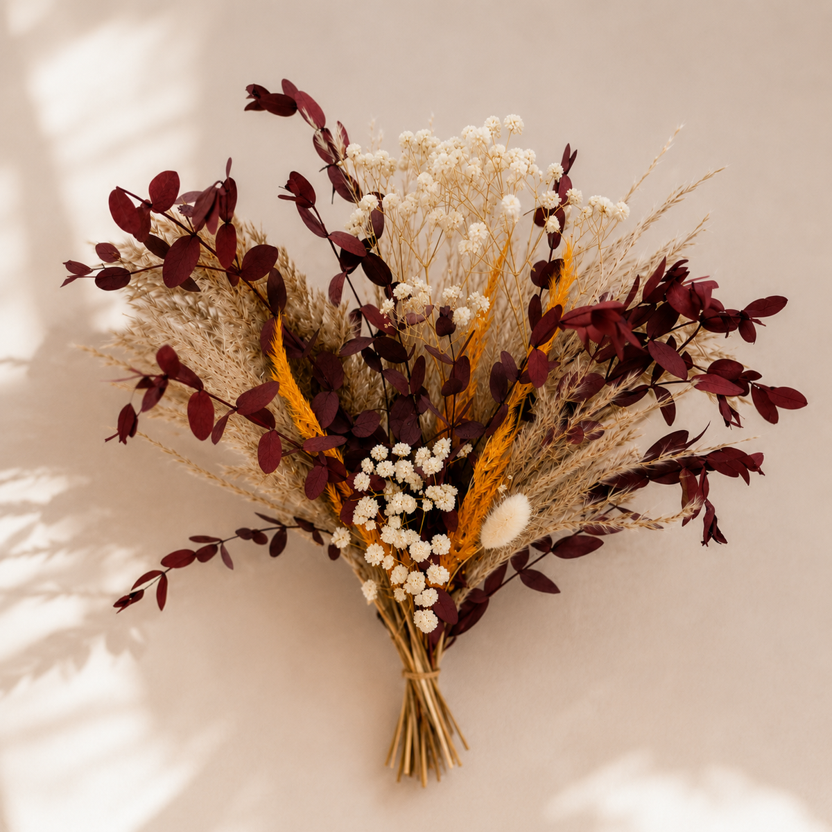 Blumenstrauß Herbst | Trockenblumen Arrangement Natur | Tischdeko Hochzeit | Blumenstrauß inklusive Vase | Trockenblumenstrauß Herbst